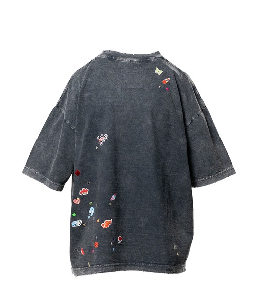 Maison MIHARA YASUHIRO（メゾンミハラヤスヒロ）の「Kids Sticker Print Bleached T-shirt（Tシャツ/カットソー・レディース・ブラック・40/38/36）」の2枚目の写真