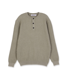 MAKEITTO（メイキット）の「デイリービスコースヘンリーネックニット_ベージュ（ニット/セーター）」