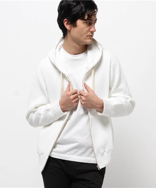 Abiding Aim(アバイディングエイム)の「【JEMORGAN】ビッグワッフルフルジップアップパーカー(パーカー・メンズ・ネイビー/トップグレー/ホワイト/ブラック/カーキ・L/M/XL)」の8枚目の写真