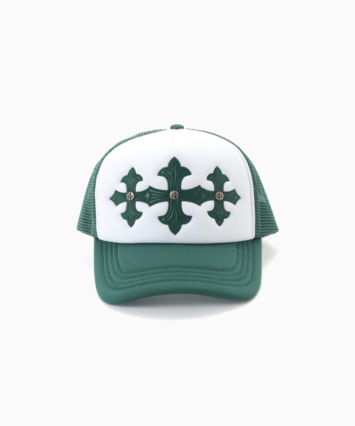 SUPPLIER（サプライヤー）の「SUPPLIER / サプライヤー Cross Leather Patch Mesh Cap（キャップ・メンズ・ピンク/グリーン・FREE）」の3枚目の写真