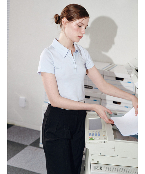 ASURA（アスラ）の「LOGO COLLOR HALF SLEEVELESS [SKY BLUE]（ポロシャツ・レディース・その他・ONE SIZE）」の3枚目の写真