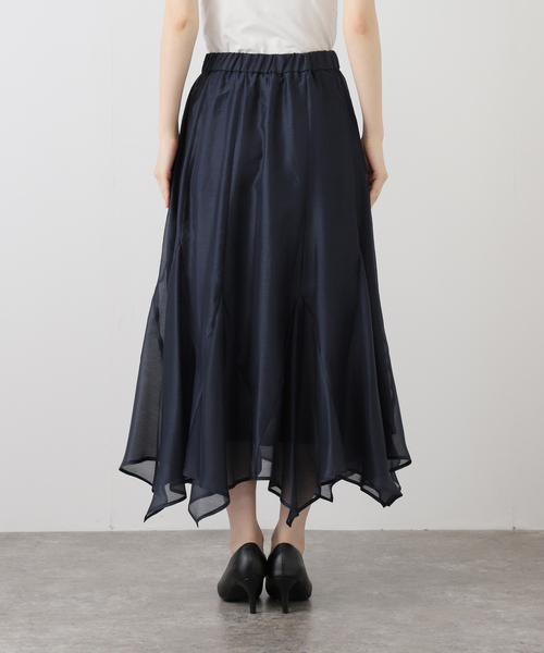 La TOTALITE（ラトータリテ）の「【洗える】シアーランダムヘムスカート（スカート・レディース・ネイビー/バーガンディー/イエロー・38/36）」の11枚目の写真