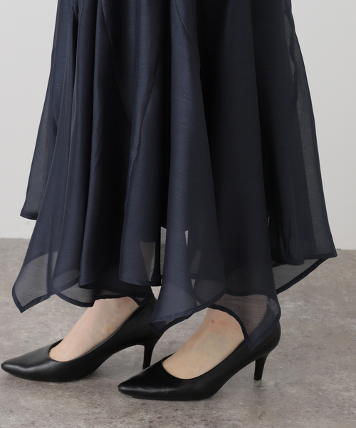 La TOTALITE（ラトータリテ）の「【洗える】シアーランダムヘムスカート（スカート・レディース・ネイビー/バーガンディー/イエロー・38/36）」の12枚目の写真