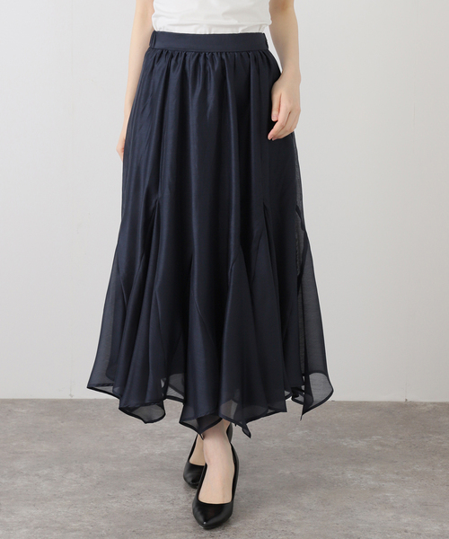 La TOTALITE（ラトータリテ）の「【洗える】シアーランダムヘムスカート（スカート・レディース・ネイビー/バーガンディー/イエロー・38/36）」の17枚目の写真