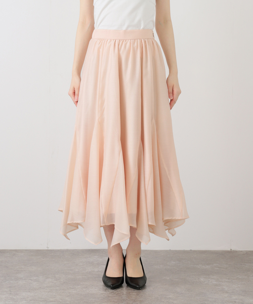 La TOTALITE（ラトータリテ）の「【洗える】シアーランダムヘムスカート（スカート・レディース・ネイビー/バーガンディー/イエロー・38/36）」の19枚目の写真