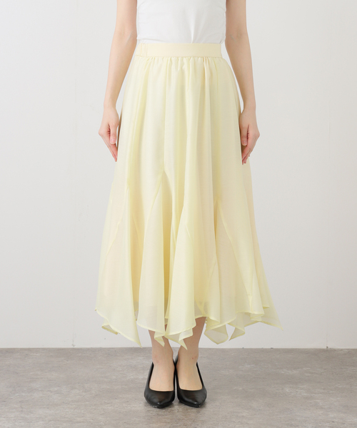 La TOTALITE（ラトータリテ）の「【洗える】シアーランダムヘムスカート（スカート・レディース・ネイビー/バーガンディー/イエロー・38/36）」の21枚目の写真