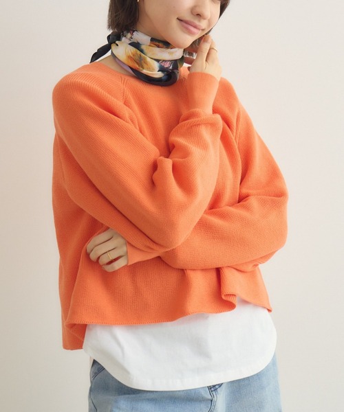 KATHARINE ROSS（キャサリンロス）の「【KATHARINE ROSS】時短レイヤードセット（ニット/セーター・レディース・アイボリー/ライトブルー/オレンジ・FREE）」の3枚目の写真