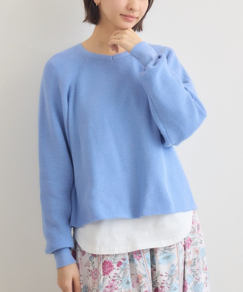 KATHARINE ROSS（キャサリンロス）の「【KATHARINE ROSS】時短レイヤードセット（ニット/セーター・レディース・アイボリー/ライトブルー/オレンジ・FREE）」の2枚目の写真