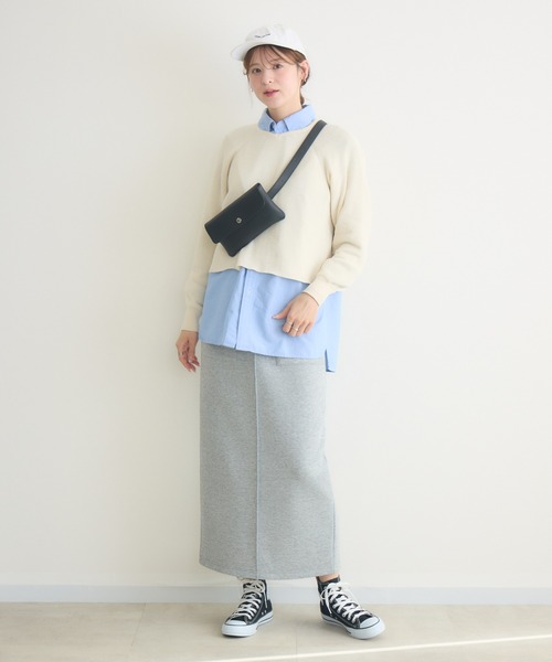 KATHARINE ROSS（キャサリンロス）の「【KATHARINE ROSS】時短レイヤードセット（ニット/セーター・レディース・アイボリー/ライトブルー/オレンジ・FREE）」の5枚目の写真