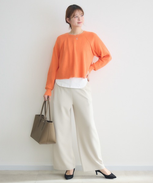 KATHARINE ROSS（キャサリンロス）の「【KATHARINE ROSS】時短レイヤードセット（ニット/セーター・レディース・アイボリー/ライトブルー/オレンジ・FREE）」の11枚目の写真