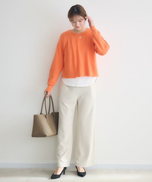 KATHARINE ROSS（キャサリンロス）の「【KATHARINE ROSS】時短レイヤードセット（ニット/セーター・レディース・アイボリー/ライトブルー/オレンジ・FREE）」の10枚目の写真