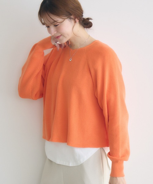 KATHARINE ROSS（キャサリンロス）の「【KATHARINE ROSS】時短レイヤードセット（ニット/セーター・レディース・アイボリー/ライトブルー/オレンジ・FREE）」の14枚目の写真