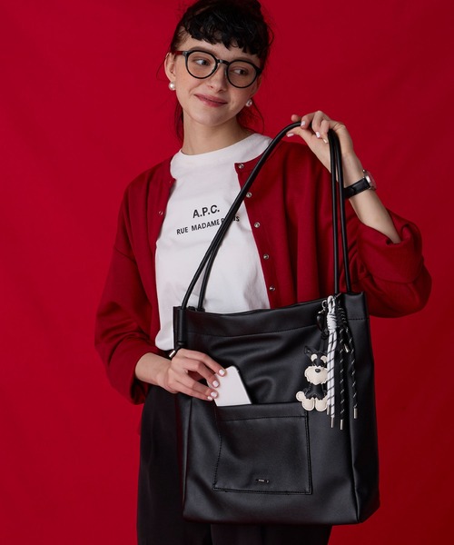 BONLECILL Marche(ボンルシールマルシェ)の「【BONLECILL Marche】《A4収納》ナローハンドルトートバッグ(トートバッグ・レディース・ブラック/グレー/アイボリー・FREE)」の7枚目の写真