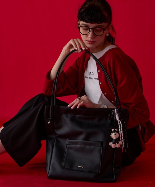 BONLECILL Marche(ボンルシールマルシェ)の「【BONLECILL Marche】《A4収納》ナローハンドルトートバッグ(トートバッグ・レディース・ブラック/グレー/アイボリー・FREE)」の13枚目の写真