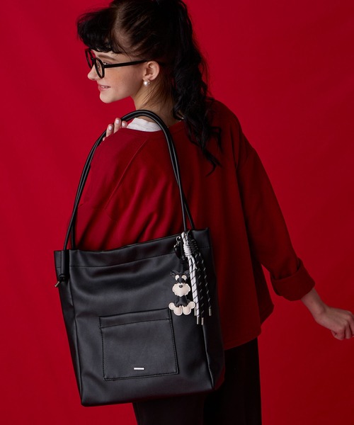 BONLECILL Marche(ボンルシールマルシェ)の「【BONLECILL Marche】《A4収納》ナローハンドルトートバッグ(トートバッグ・レディース・ブラック/グレー/アイボリー・FREE)」の14枚目の写真