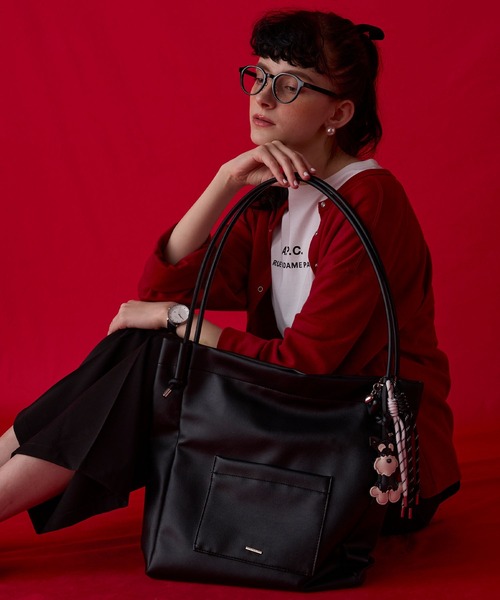 BONLECILL Marche(ボンルシールマルシェ)の「【BONLECILL Marche】《A4収納》ナローハンドルトートバッグ(トートバッグ・レディース・ブラック/グレー/アイボリー・FREE)」の15枚目の写真