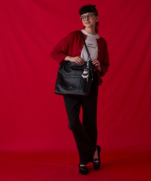 BONLECILL Marche(ボンルシールマルシェ)の「【BONLECILL Marche】《A4収納》ナローハンドルトートバッグ(トートバッグ・レディース・ブラック/グレー/アイボリー・FREE)」の16枚目の写真
