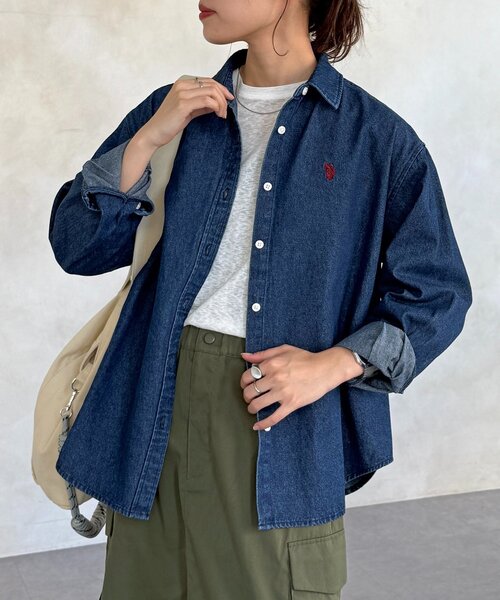 CPCM（シーピーシーエム）の「【U.S. POLO ASSN.】アソート長袖シャツ（シャツ/ブラウス・レディース・イエロー/ブルー系その他/ダークブルー/ネイビー/ブルー/グリーン系・FREE）」の3枚目の写真