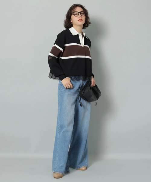 Arpege story(アルページュストーリー)の「ローウエストワイドパンツ(その他パンツ・レディース・ライトブルー/ブルー・0/1/2)」の1枚目の写真