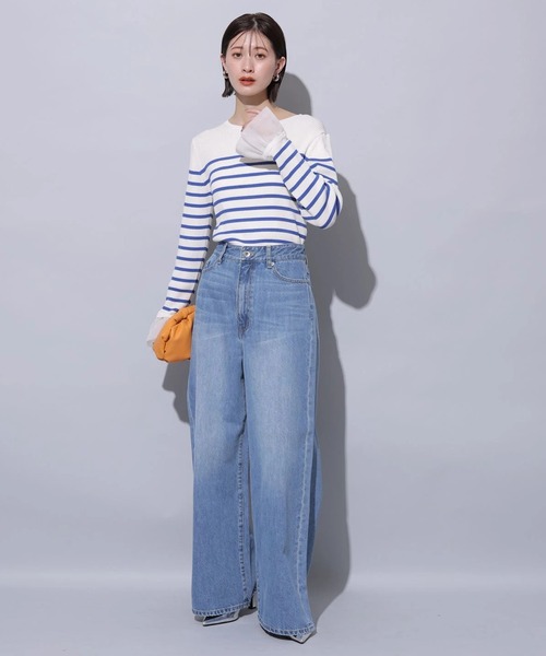 Arpege story(アルページュストーリー)の「ローウエストワイドパンツ(その他パンツ・レディース・ライトブルー/ブルー・0/1/2)」の5枚目の写真