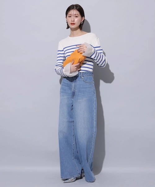 Arpege story(アルページュストーリー)の「ローウエストワイドパンツ(その他パンツ・レディース・ライトブルー/ブルー・0/1/2)」の6枚目の写真