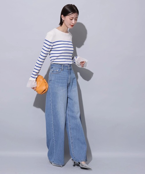 Arpege story(アルページュストーリー)の「ローウエストワイドパンツ(その他パンツ・レディース・ライトブルー/ブルー・0/1/2)」の7枚目の写真