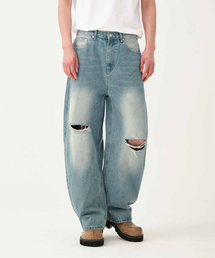 ACSHI（アクシ）の「ルーズウォッシュドバルーンフィットワイドデニムパンツユニセックス（古着ブルー）（デニムパンツ）」