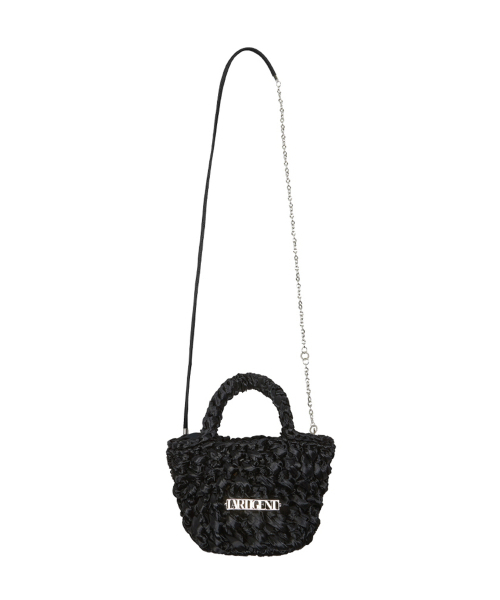 LARTIGENT（ラーティゼン）の「L11 SATIN CROCHET CHAIN BAG(BLACK)（ショルダーバッグ・レディース・その他・FREE）」の6枚目の写真