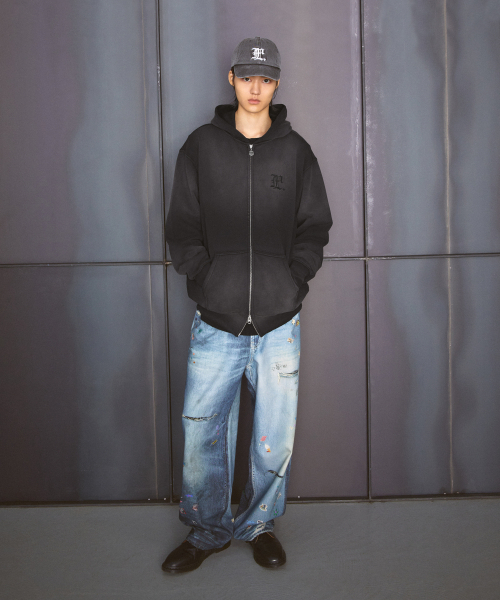 LMCの「GOTHIC WASHED ZIP-UP HOODIE vintage blue(パーカー・レディース・その他・S/M/L/XL)」の2枚目の写真
