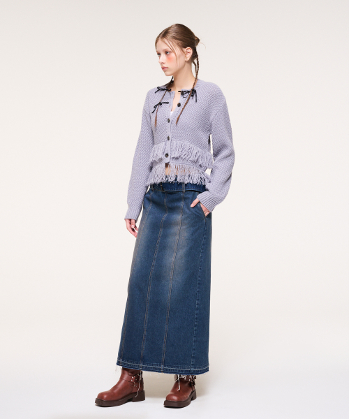ETMON（エトモン）の「Wide Belt Long Denim Skirt, Blue（スカート・レディース・その他・M/S）」の3枚目の写真