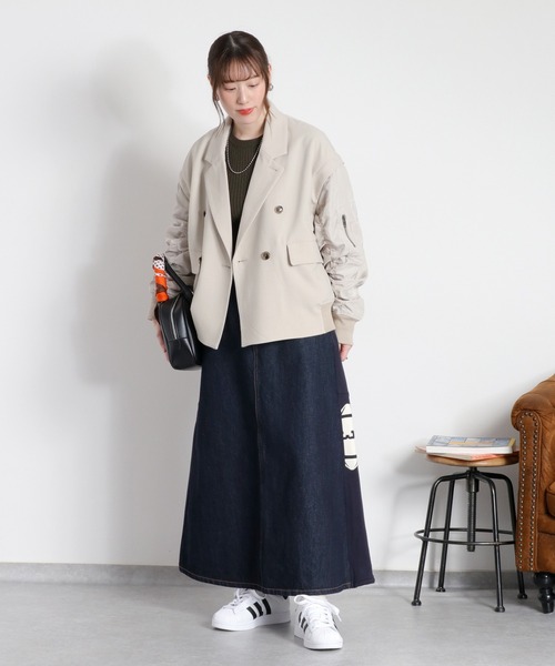 cepo（セポ）の「〈セットアップ対応〉REMAKEデニム×スウェットスカート（デニムスカート・レディース・ワンウォッシュ/ブルー系2・S/M/L）」の10枚目の写真