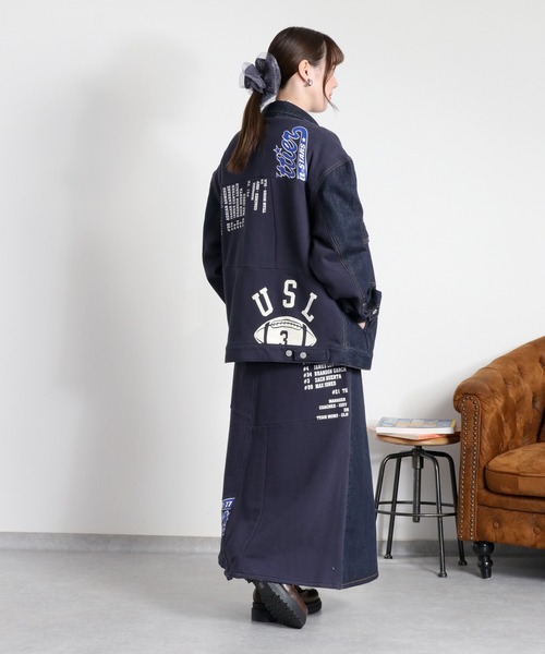 cepo（セポ）の「〈セットアップ対応〉REMAKEデニム×スウェットスカート（デニムスカート・レディース・ワンウォッシュ/ブルー系2・S/M/L）」の7枚目の写真