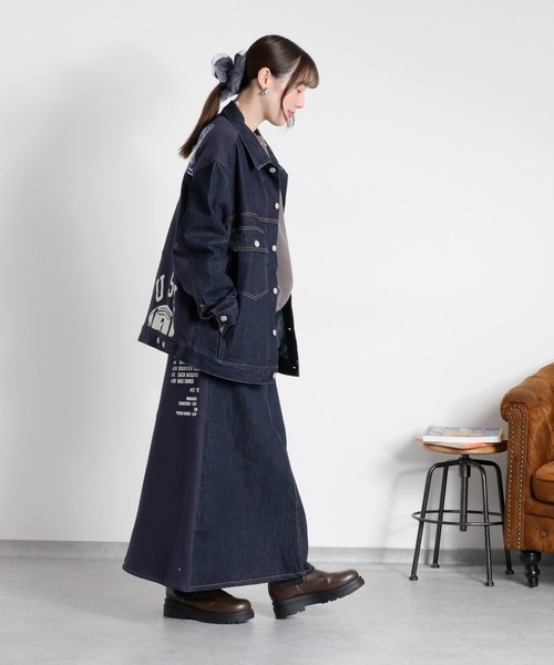 cepo（セポ）の「〈セットアップ対応〉REMAKEデニム×スウェットスカート（デニムスカート・レディース・ワンウォッシュ/ブルー系2・S/M/L）」の6枚目の写真