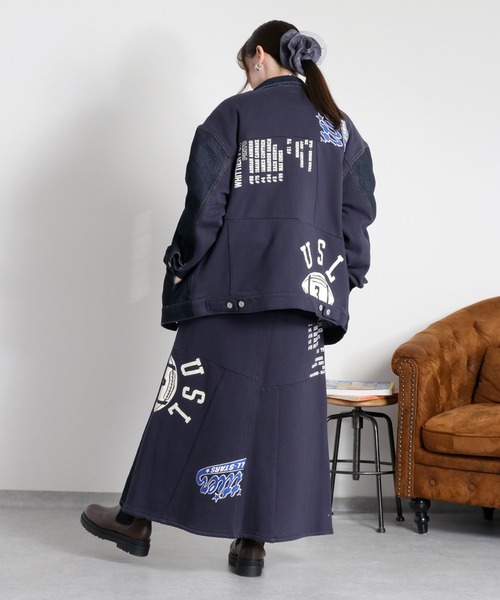 cepo（セポ）の「〈セットアップ対応〉REMAKEデニム×スウェットスカート（デニムスカート・レディース・ワンウォッシュ/ブルー系2・S/M/L）」の5枚目の写真