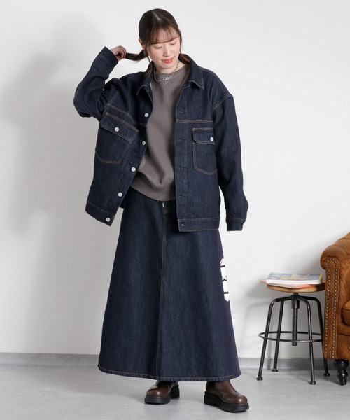 cepo（セポ）の「〈セットアップ対応〉REMAKEデニム×スウェットスカート（デニムスカート・レディース・ワンウォッシュ/ブルー系2・S/M/L）」の3枚目の写真