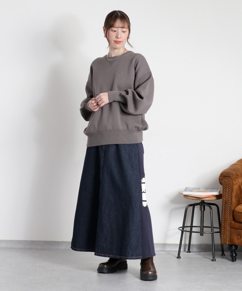 cepo（セポ）の「〈セットアップ対応〉REMAKEデニム×スウェットスカート（デニムスカート・レディース・ワンウォッシュ/ブルー系2・S/M/L）」の8枚目の写真