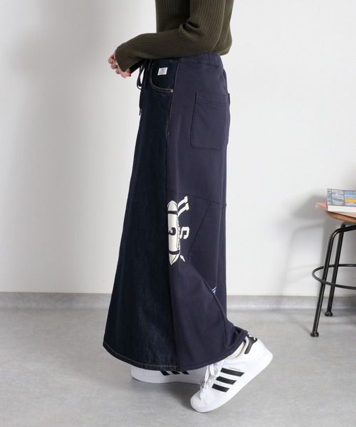 cepo（セポ）の「〈セットアップ対応〉REMAKEデニム×スウェットスカート（デニムスカート・レディース・ワンウォッシュ/ブルー系2・S/M/L）」の13枚目の写真