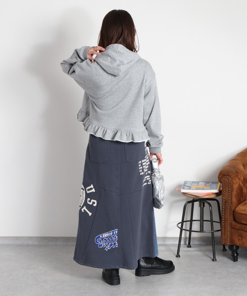 cepo（セポ）の「〈セットアップ対応〉REMAKEデニム×スウェットスカート（デニムスカート・レディース・ワンウォッシュ/ブルー系2・S/M/L）」の22枚目の写真