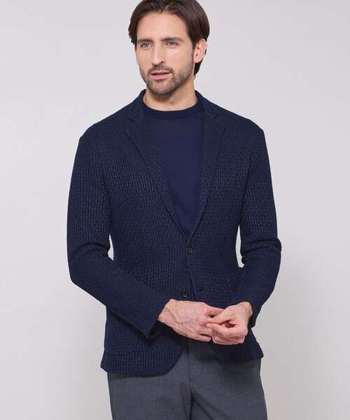 MACKINTOSH LONDON（マッキントッシュ ロンドン）の「ハニカムニットジャケット（テーラードジャケット・メンズ・ブルー系その他4/グレー系その他・L/XL/M）」の2枚目の写真