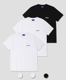 [3パック]ドルフィンアーチロゴTシャツホワイト＆ライトカーキ＆ブラック