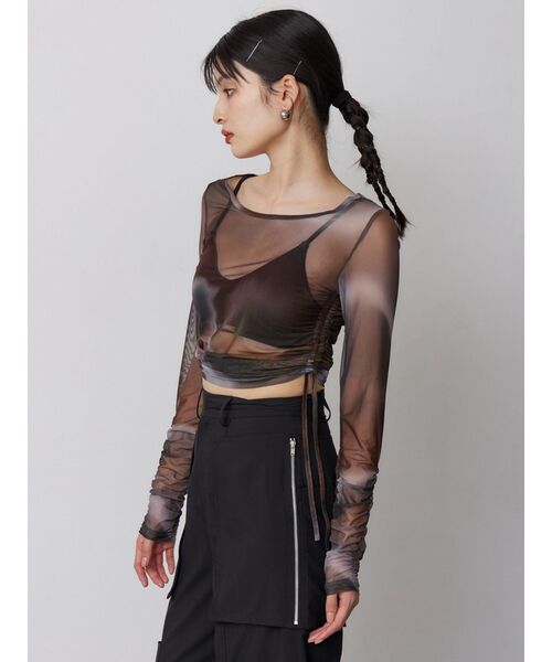 MURUA（ムルーア）の「シアートップス（Tシャツ/カットソー・レディース・オレンジ/ブラウン/ブルー・FREE）」の8枚目の写真