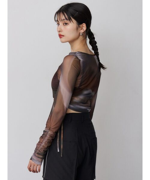 MURUA（ムルーア）の「シアートップス（Tシャツ/カットソー・レディース・オレンジ/ブラウン/ブルー・FREE）」の9枚目の写真