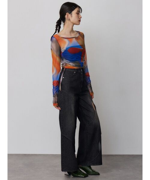 MURUA（ムルーア）の「シアートップス（Tシャツ/カットソー・レディース・オレンジ/ブラウン/ブルー・FREE）」の10枚目の写真