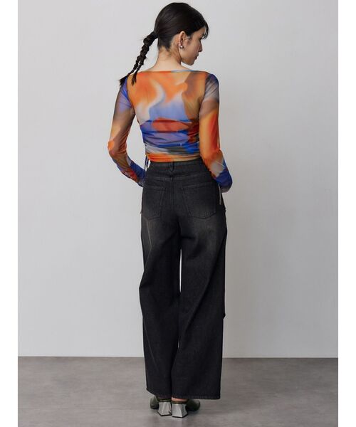 MURUA（ムルーア）の「シアートップス（Tシャツ/カットソー・レディース・オレンジ/ブラウン/ブルー・FREE）」の11枚目の写真