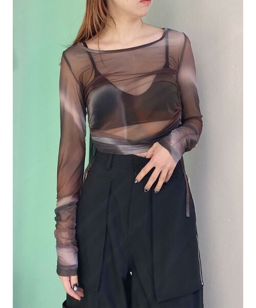 MURUA（ムルーア）の「シアートップス（Tシャツ/カットソー・レディース・オレンジ/ブラウン/ブルー・FREE）」の19枚目の写真