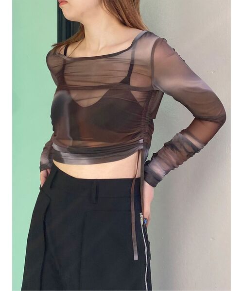 MURUA（ムルーア）の「シアートップス（Tシャツ/カットソー・レディース・オレンジ/ブラウン/ブルー・FREE）」の20枚目の写真