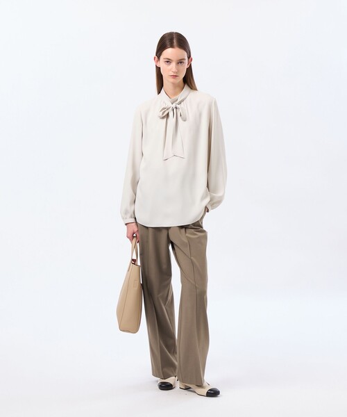 MACKINTOSH PHILOSOPHY（ﾏｯｷﾝﾄｯｼｭ ﾌｨﾛｿﾌｨｰ）の「【LEE4月号/蛯原友里さん着用】アムンゼンボウタイブラウス（シャツ/ブラウス・レディース・ベージュ/ホワイト系その他/グレー系その他・38）」の7枚目の写真