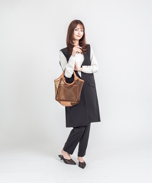 marco masi(マルコマージ)の「【MARCO MASI/マルコ・マージ】チュールバッグ トートバッグ(トートバッグ・レディース・ブラウン/ネイビー/ブラック・FREE)」の4枚目の写真