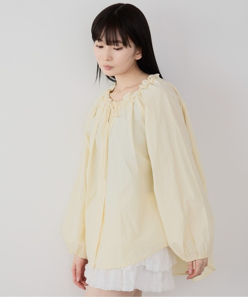 ROOPTOKYO(ループトウキョウ)の「フリルギャザーネック シャツブラウス(シャツ/ブラウス・レディース・ホワイト/ピンク/イエロー/ライトブルー・FREE)」の12枚目の写真