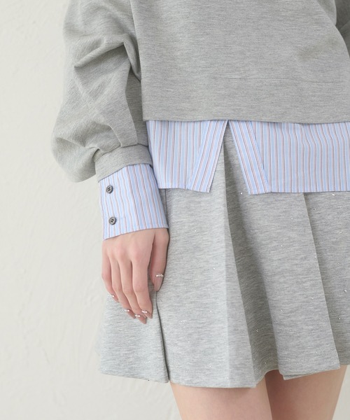 Ambre Neige（アンブルネージュ）の「punch fake layered tops / ポンチフェイクレイヤードトップス（Tシャツ/カットソー・レディース・アイボリー/ライトピンク/グレー・FREE）」の22枚目の写真
